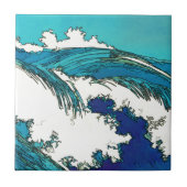 PixDezines konen uehara oceaangolven, 上 原 Tegeltje (Voorkant)