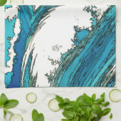 PixDezines konen uehara oceaangolven, 上 原 Theedoek (Gevouwen)