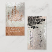 PixDezines koperen + zwarte kaarsen/faux folie Visitekaartje (Voorkant / Achterkant)