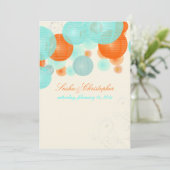 PixDezines koraal+blauwe lantaarns/dij kleur Kaart (Staand voorkant)