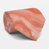 PixDezines Koraal Sinaasappel Egyptisch Marmer Zan Stropdas (Opgerold)