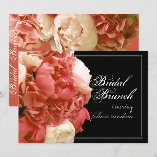 PixDezines koraalponies/hydrangeas/bruidbrunch Kaart (Voorkant / Achterkant)