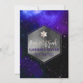 PixDezines Kosmische / Galaxy Bar Mitzvah Zilver Kaart (Voorkant)