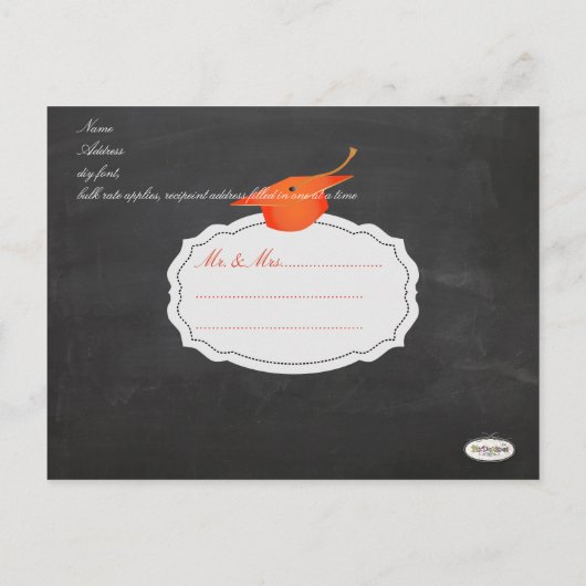 PixDezines krijtbord afstuderen Uitnodiging Briefkaart (Achterkant)