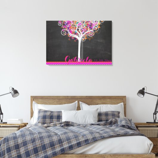 PixDezines Krijtbord Boom of Life Inloggen Board Canvas Afdruk (Insitu (Slaapkamer))