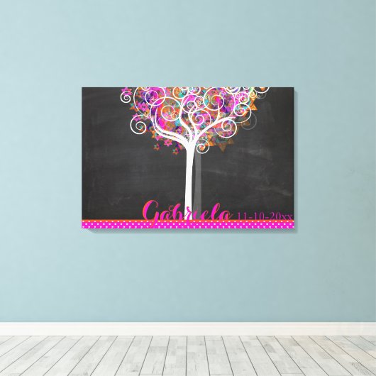 PixDezines Krijtbord Boom of Life Inloggen Board Canvas Afdruk (Insitu (Houten vloer))