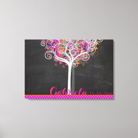 PixDezines Krijtbord Boom of Life Inloggen Board Canvas Afdruk (Voorkant)