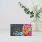 PixDezines krijtbord hula golven/DIY achtergrond Visitekaartje (Staand voorkant)