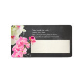 PixDezines krijtbord + kona roze orchidee Etiket (Voorkant)
