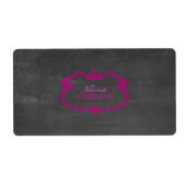 PixDezines Krijtbord + Magenta Whimsy Lijst Etiket (Voorkant)