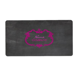 PixDezines Krijtbord + Magenta Whimsy Lijst Etiket