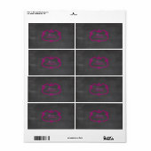 PixDezines Krijtbord + Magenta Whimsy Lijst Etiket (Full Sheet)