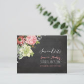 PixDezines krijtbord opslaan van de datum /  rozen Aankondigingskaart (Staand voorkant)