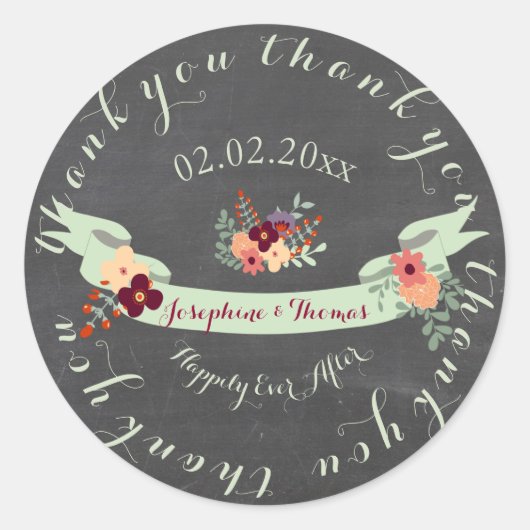 PixDezines krijtbord petite fleurs/DIY tekst Ronde Sticker (Voorkant)