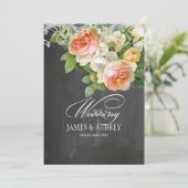 PixDezines krijtbord/rococo/vintage rozen Kaart (Staand voorkant)