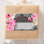 PixDezines krijtbord + roze kona orchidee Etiket (Insitu)