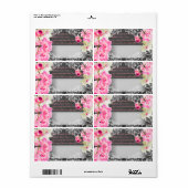 PixDezines krijtbord + roze kona orchidee Etiket (Full Sheet)