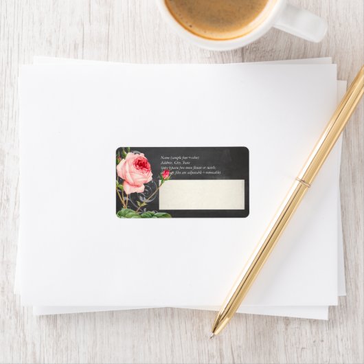 PixDezines krijtbord +  rozen Etiket (Insitu)