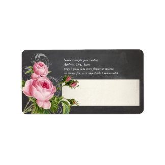 PixDezines krijtbord +  rozen Etiket