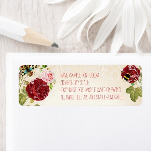 PixDezines krijtbord +  rozen Etiket (Insitu)