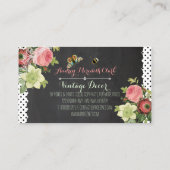 PixDezines krijtbord + rozen Visitekaartje (Achterkant)