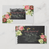 PixDezines krijtbord + rozen Visitekaartje (Voorkant / Achterkant)