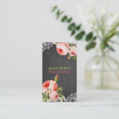 PixDezines Krijtbord+ Rozen Visitekaartje (Staand voorkant)