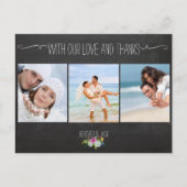 PixDezines krijtbord/trouwfoto's dank u Briefkaart (Voorkant)