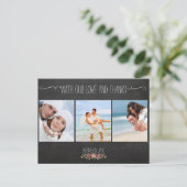 PixDezines krijtbord/trouwfoto's dank u Briefkaart (Staand voorkant)