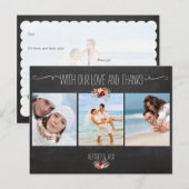 PixDezines krijtbord/trouwfoto's dank u Briefkaart (Voorkant / Achterkant)