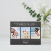 PixDezines krijtbord/trouwfoto's dank u Briefkaart (Staand voorkant)