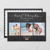 PixDezines krijtbord/trouwfoto's dank u Briefkaart (Voorkant / Achterkant)