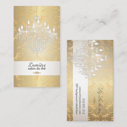 PixDezines kristal kroonluchter/DIY kleur Visitekaartje (Voorkant / Achterkant)