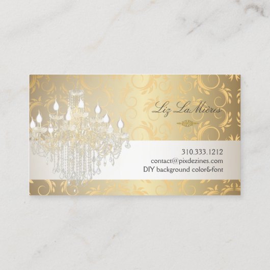 PixDezines kristal kroonluchter/DIY kleur Visitekaartje (Achterkant)