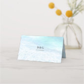 PixDezines Kristalblauw Kuststrand Plaatskaartje (Achterkant)