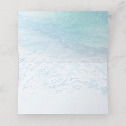 PixDezines Kristalblauw Kuststrand Plaatskaartje (Binnenkant ongevouwen)