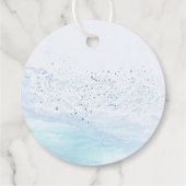 PixDezines Kristalblauwe kustlijn, Strand Dank u Bedankjes Labels (Achterkant)