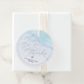 PixDezines Kristalblauwe kustlijn, Strand Dank u Bedankjes Labels (In situ)