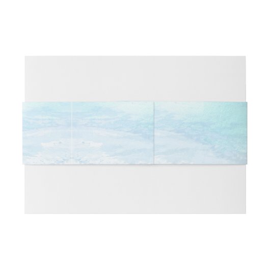 PixDezines Kristalblauwe kustlijn, strand Uitnodigingen Wikkel (Achterkant Voorbeeld)