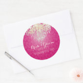 PixDezines kristallen kroonluchter/barokdamast Ronde Sticker (Envelop)