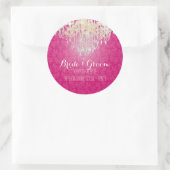 PixDezines kristallen kroonluchter/barokdamast Ronde Sticker (Tas)