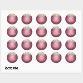 PixDezines kristallen kroonluchter/barokdamast Ronde Sticker (Vel)