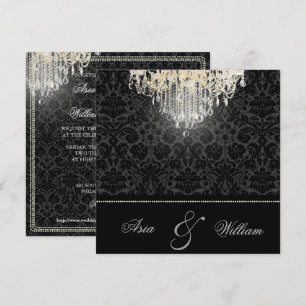 PixDezines kristallen kroonluchter/desiree damast Kaart