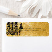 PixDezines kristallen kroonluchter/faux gouden fol Etiket (Insitu)