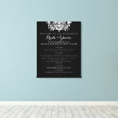 PixDezines kroonluchter bruiloft programma Canvas Afdruk (Insitu (Houten vloer))