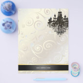 PixDezines Kroonluchter cupcakes krullen/parelwit Flyer (Enkel)