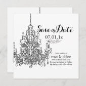 PixDezines kroonluchter/datum/doe-het-zelf kleur o Save The Date (Voorkant / Achterkant)