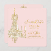 PixDezines kroonluchter/datum opslaan/doe-het-zelf Save The Date (Voorkant / Achterkant)