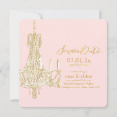 PixDezines kroonluchter/datum opslaan/doe-het-zelf Save The Date (Voorkant)