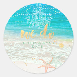 PixDezines kroonluchter/strand/lightstrings Ronde Sticker